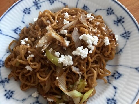 白ネギとカッテージチーズの焼きそば